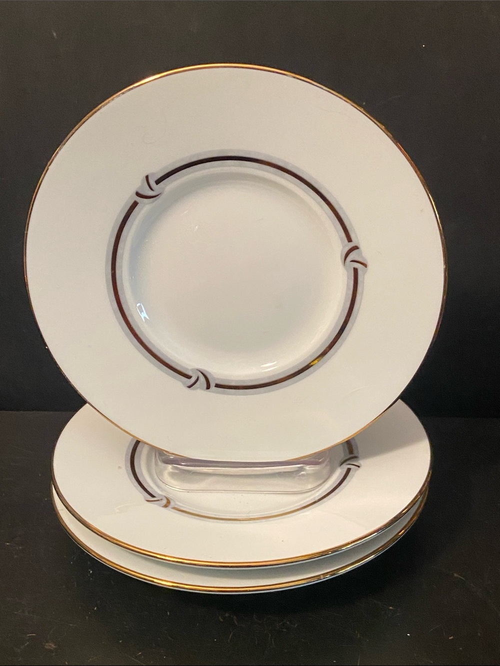 Christofle Rubanca Gris side bread and butter dishes set of 3